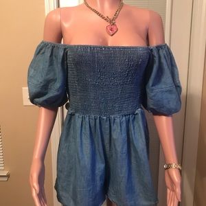 Cute denim romper